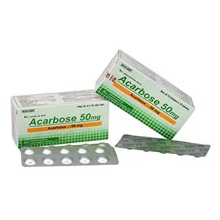 Acarbose 50mg Khapharco (H/100v) - Thuốc Ức Chế Alpha-Glucosidase Điều Trị Tiểu Đường Type 2